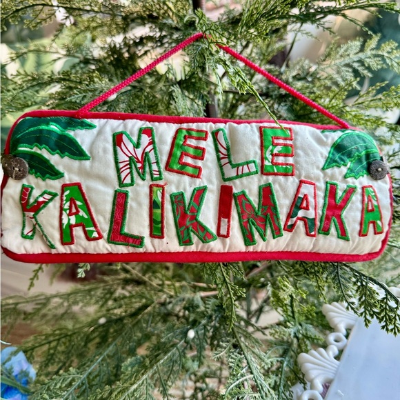 New!  Hawaiian Mele Kalikimaka aka Merry Christmas Quilted Sign - Picture 1 of 5